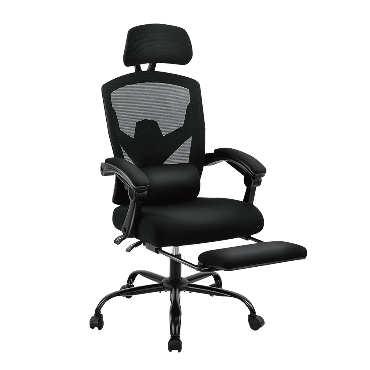 Ergonomic Reclining Office Chair with Lumbar Support Pillow and Swivel Base