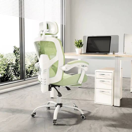 Ergonomic Reclining Office Chair with Lumbar Support Pillow and Swivel Base