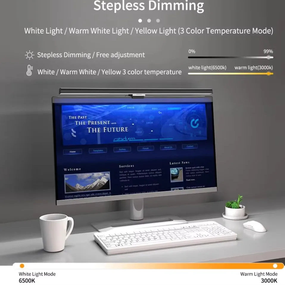 Monitor Light Bar — No-Glare Desk Lighting with Touch Dimming
