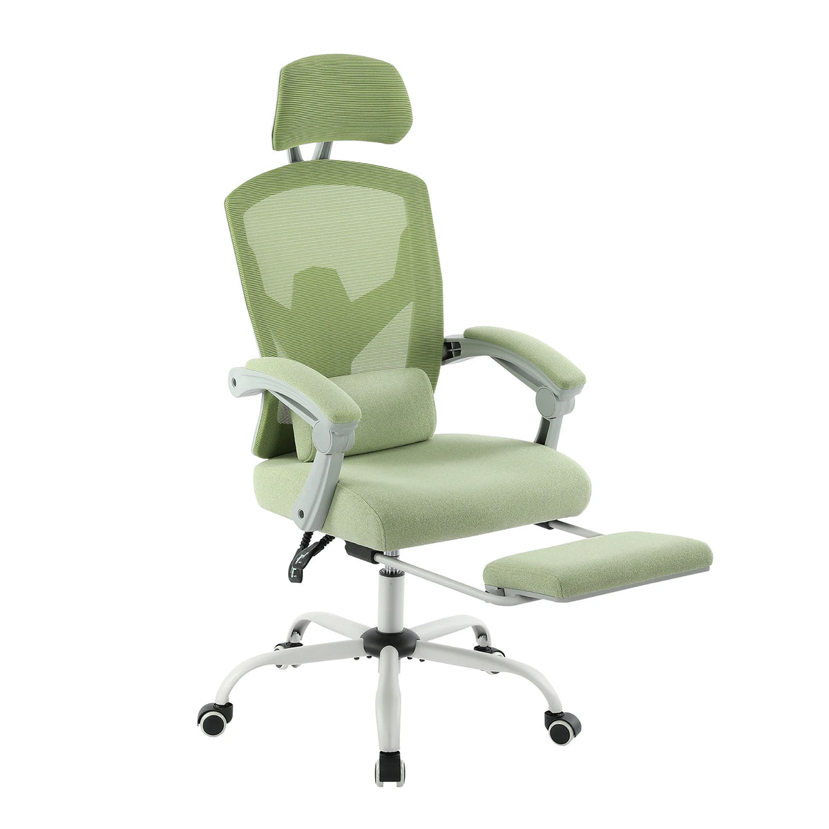 Ergonomic Reclining Office Chair with Lumbar Support Pillow and Swivel Base