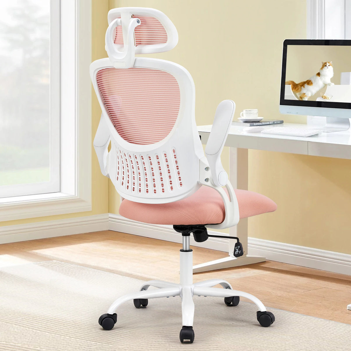 Ergonomic Mesh Office Chair with Adjustable Headrest and Lumbar Support