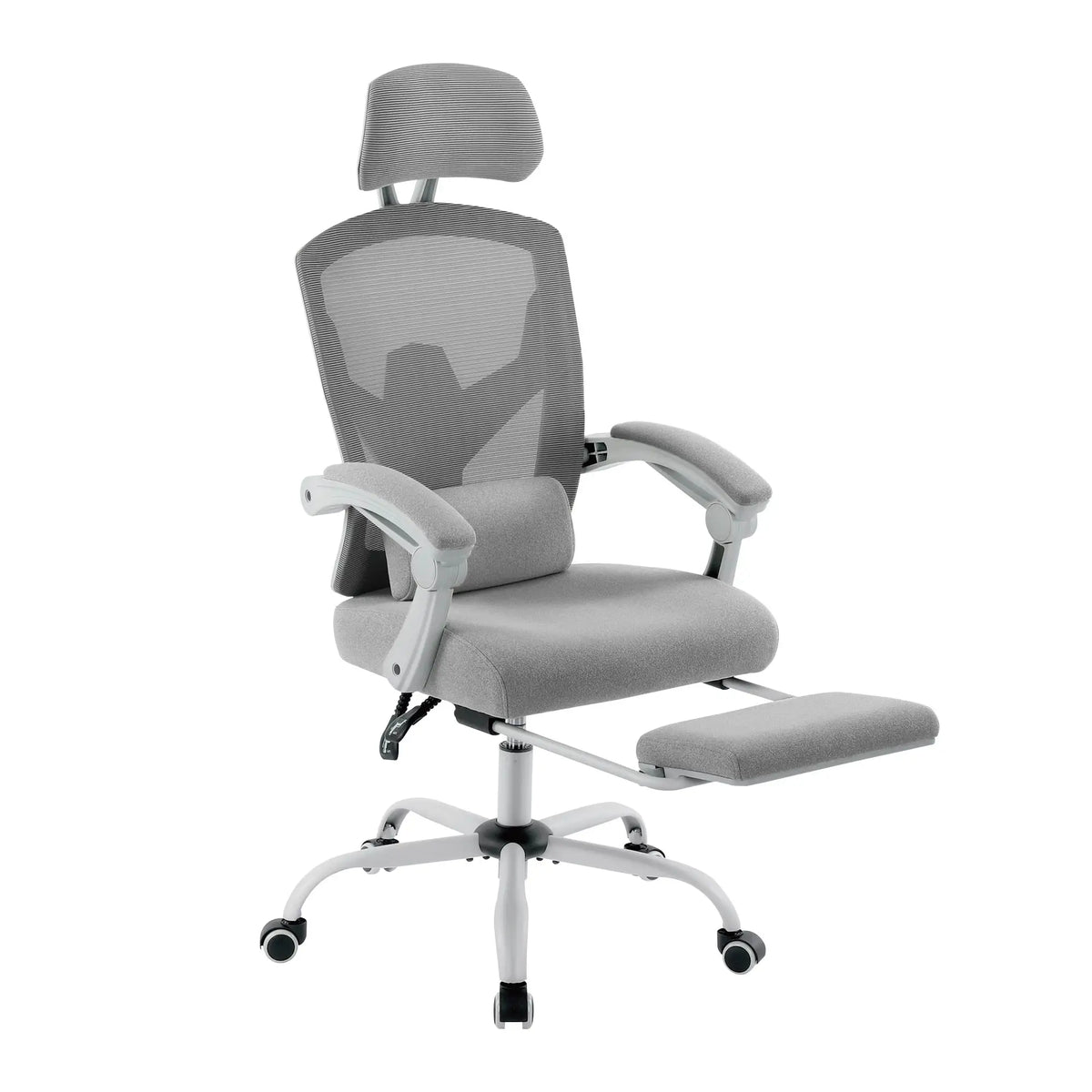 Ergonomic Reclining Office Chair with Lumbar Support Pillow and Swivel Base