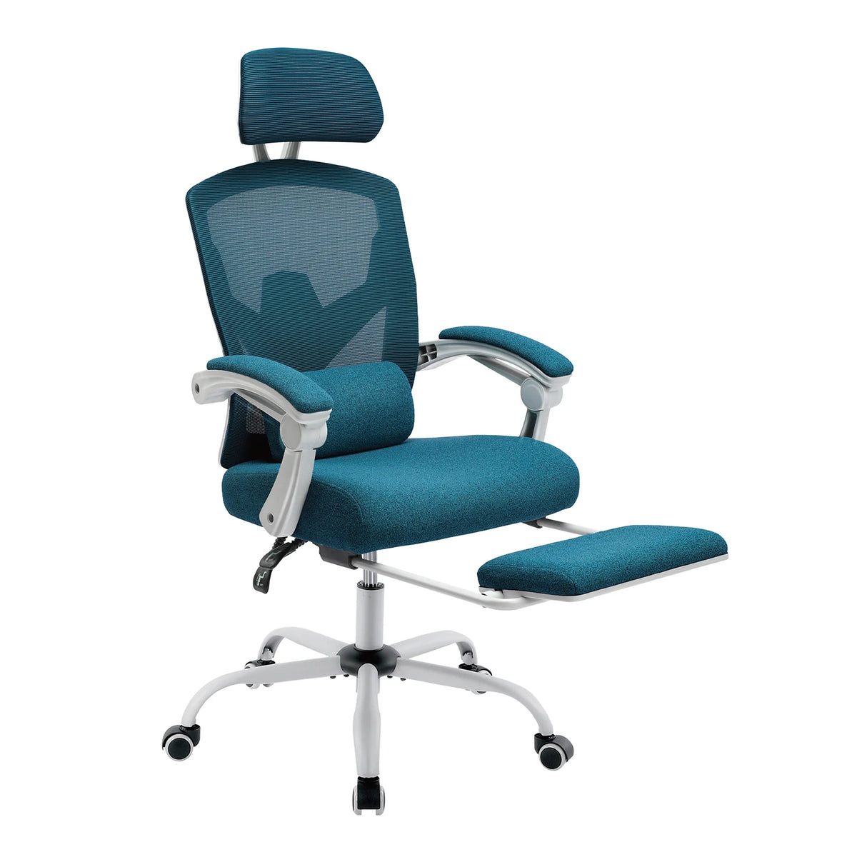 Ergonomic Reclining Office Chair with Lumbar Support Pillow and Swivel Base
