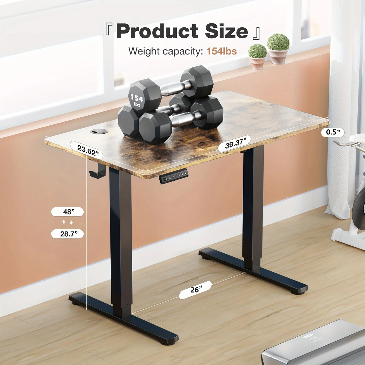 Electric Standing Desk Height Adjustable 40x24 Inch Sit Stand Workstation